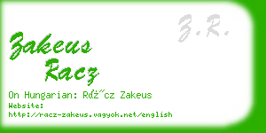 zakeus racz business card